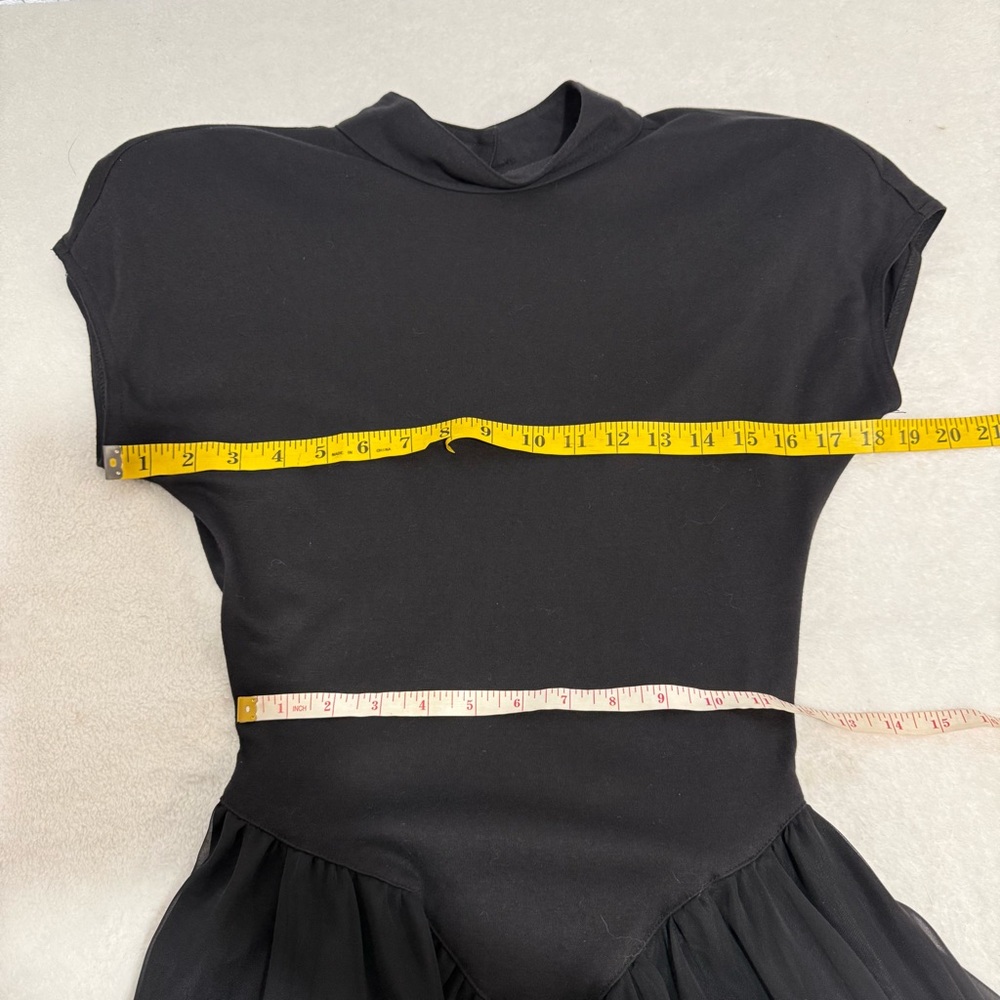 Vintage Arpeja Black Open-Back V-Waist Midi Dress Size 8 Black - Picture 9 of 11